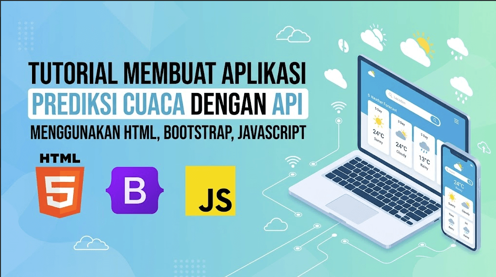 Tutorial Membuat Aplikasi Prediksi Cuaca dengan API Gratis (Tanpa API Key) Menggunakan HTML, Bootstrap & JavaScript